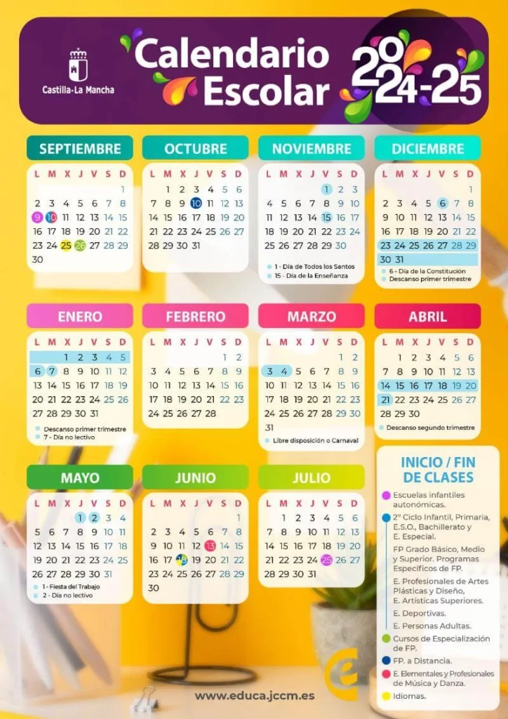 calendario-escolar-castilla-la-mancha-2024-2025